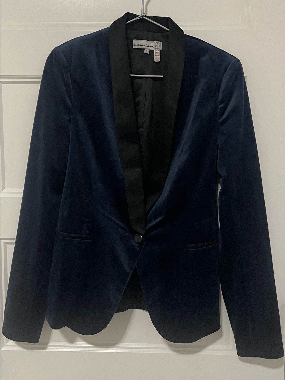 S - royal blue suede feeling pants suit